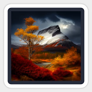 autumn in the mountains Sticker